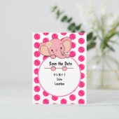 ピンクテニスボール女の子でベビー 案内ポストカード (スタンド正面)