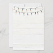 ピンクテペースリーポバーテントスランバーパーティー誕生日 招待状 (裏面)