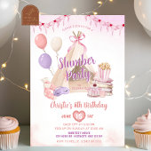 ピンクテペースリーポバーテントスランバーパーティー誕生日 招待状