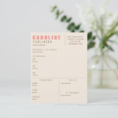 ピンクテラコッタタイポグラフィクリエイティブモダン履歴書 (スタンド正面)