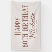 ピンクテラコッタハッピー80誕生日 横断幕 (縦)