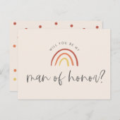 ピンクテラコッタレインボーマンの提案 インビテーションポストカード (正面/裏面)