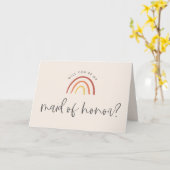 ピンクテラコッタレインボーメイド・オブ・オーナー(花嫁付き添い人)MOH提案 カード (黄色い花)