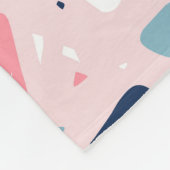 ピンクテラゾパターン フリースブランケット (角)