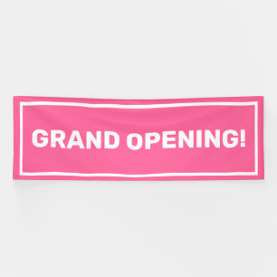 ピンクテンプレートグランドオープニングビジネスバナー 横断幕