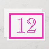 ピンクテーブル番号カード ポストカード (正面/裏面)