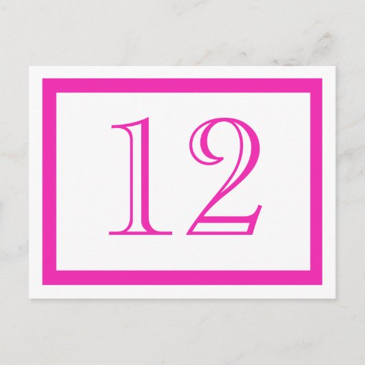 ピンクテーブル番号カード ポストカード (正面)