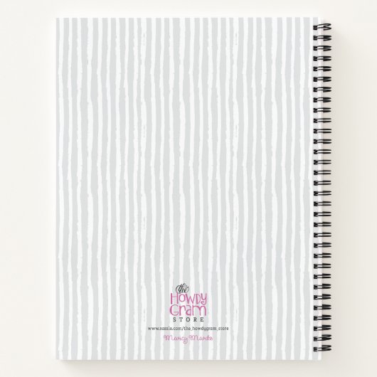 ピンクテーマのベビーシャワーゲストブック ノートブック (裏面)