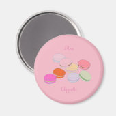 ピンクテーマパリフランスのマカロンボンペティットマグネット マグネット (正面/裏面)