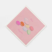 ピンクテーマパリフランスのマカロンボンペティ スタンダードランチョンナプキン (角)