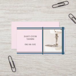 ピンクテーラー裁縫マシンビジネスカード 名刺