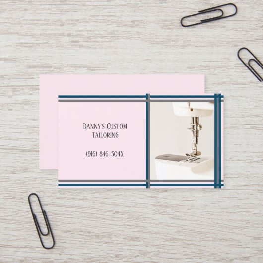 ピンクテーラー裁縫マシンビジネスカード 名刺 (正面/裏面インサイチュ)