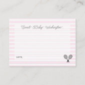 ピンクテ名門私立校風のニス赤ちゃんシャワー予約リクエスト エンクロージャーカード (裏面)