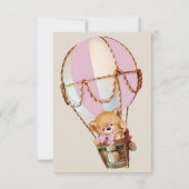 ピンクテ素朴ディベアガールベビーシャワー招待状 招待状 (裏面)