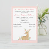 ピンクディアベビーシャワー招待状 招待状 (スタンド正面)