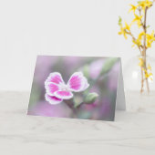 ピンクディアンサス花ノートカード カード (黄色い花)