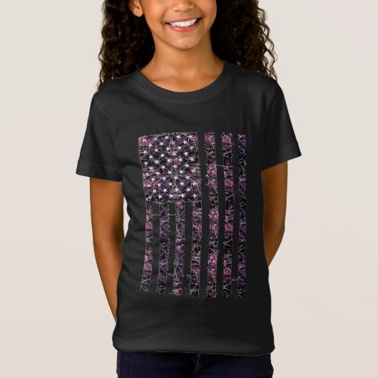 ピンクディアー狩り迷彩柄カモフラージアメリカ合衆国 Tシャツ (正面)