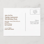 ピンクディアー+迷彩柄誕生日はがき招待状 インビテーションポストカード (裏面)