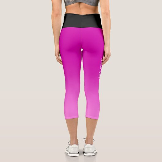 ピンクディスクゴルフヨガパンツ カプリレギンス (裏面)