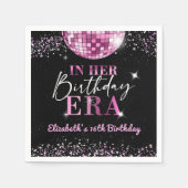 ピンクディスコインマイ誕生日エラ誕生日 スタンダードカクテルナプキン (正面)