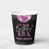 ピンクディスコインマイ誕生日エラ誕生日 紙コップ (正面)