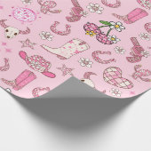 ピンクディスコウェスタンカウガールパターン ラッピングペーパー (角)