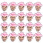 ピンクディスコカウガールカスタマイズ可能グルームフェイス シール (正面)