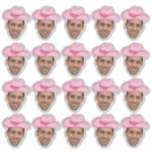 ピンクディスコカウガールカスタマイズ可能 グルームの顔と手 シール (正面)