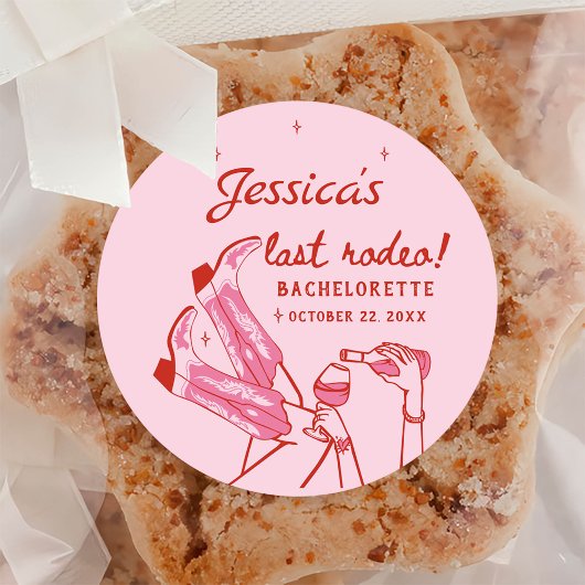 ピンクディスコカウガールバチェロレッテパーティー ラウンドシール