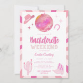 ピンクディスコカウガールロデオ ブライズメイドウィークエンド 招待状 (正面)
