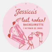 ピンクディスコカウガール独身最後の夜 ラウンドシール (正面)