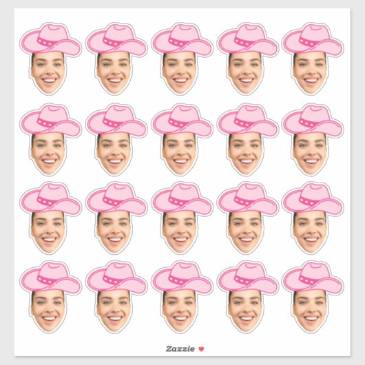 ピンクディスコカウガール カスタマイズできる花嫁の顔 シール (シート)