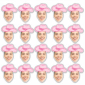 ピンクディスコカウガール カスタマイズできる花嫁の顔 シール (正面)