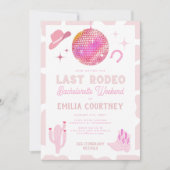 ピンクディスコカウガール ラストロデオ ブライズメイドウィークエンド 招待状 (正面)