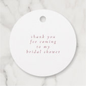 ピンクディスコガーリーボールエレガントブライダルシャワーラウンド フェイバータグ (裏面)