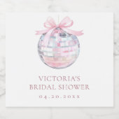 ピンクディスコガーリーボールエレガントブライダルシャワー スパークリングワインラベル (シングルラベル)