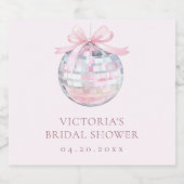 ピンクディスコガーリーボールエレガントブライダルシャワー スパークリングワインラベル (シングルラベル)