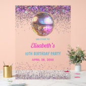 ピンクディスコトレンディーマイダブルデジット時代誕生日 アクリルサイン (ウェディング)