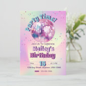 ピンクディスコバースデーパーティー招待状 招待状 (スタンド正面)