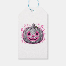 ピンクディスコパンプキンハロウィンパーティープレート ギフトタグ