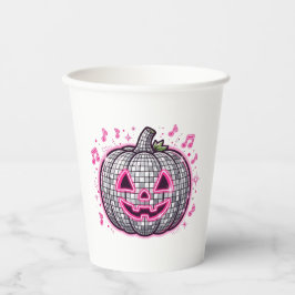 ピンクディスコパンプキンハロウィンパーティー紙コップ 紙コップ