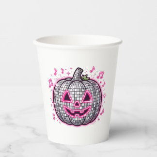ピンクディスコパンプキンハロウィンパーティー紙コップ 紙コップ