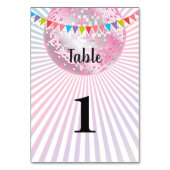 ピンクディスコパーティーテーブルカード テーブルナンバー (裏面)