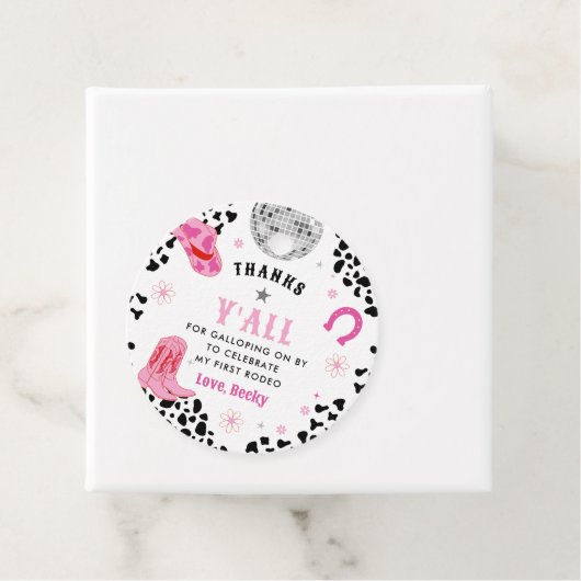 ピンクディスコファーストロデオウエスタンガールファースト誕生日 フェイバータグ (インサイチュ)