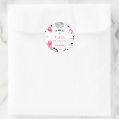 ピンクディスコファーストロデオガールファースト誕生日 ラウンドシール (バッグ)