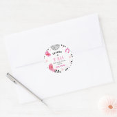 ピンクディスコファーストロデオガールファースト誕生日 ラウンドシール (封筒)