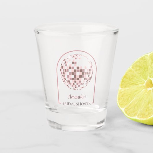 ピンクディスコブギーブライダルシャワー ショットグラス (正面)
