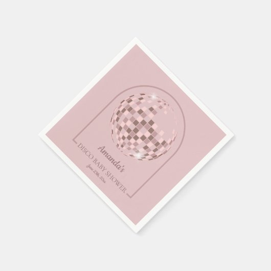 ピンクディスコブギーベビーシャワー スタンダードカクテルナプキン (角)