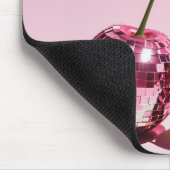 ピンクディスコボールさくらんぼピンクレッドガーリーマウスパッド マウスパッド (コーナー)