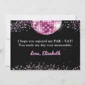 ピンクディスコボールエラス誕生日 サンキューカード (裏面)